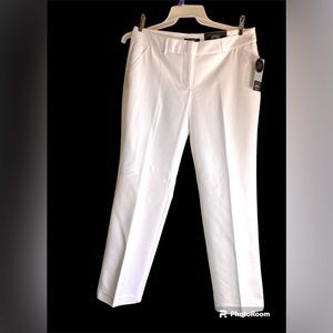 NWT Apt 9 mid rise straight leg white trousers size 14
